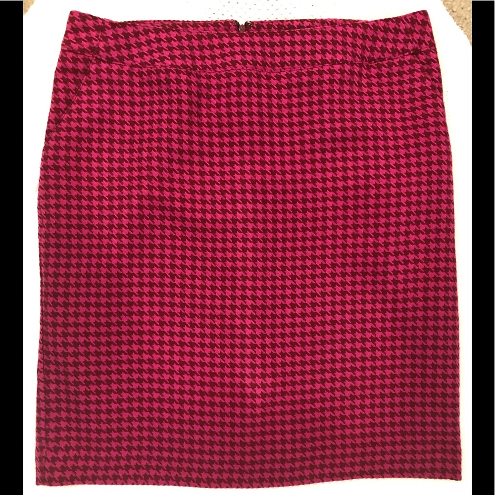 (Merona) Pink Houndstooth Pencil Skirt, NWOT